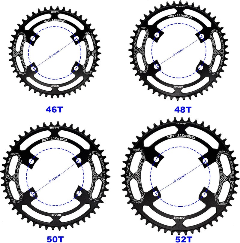 DECKAS Round Chainring 110BCD 4-Bolt 36T 38T 40T 42T 44T 46T 48T 50T 52T Narrow Wide Chainring for 7/8/9/10/11/12 - Speed - Image 3